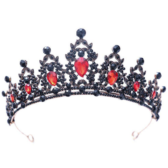 Picture of Kamirola - Queen Crown and Tiaras Princess Crown for Women and Girls Crystal Headbands for Bridal, Princess for Wedding and Party（01） (Black& Red)