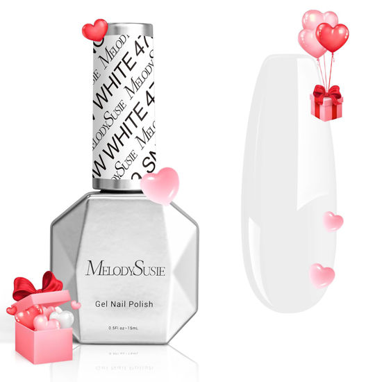 Picture of MelodySusie Thick White Gel Nail Polish,15ML Snow White Color Soak Off UV LED White Gel Polish Christmas Gift for Women Nail Art Manicure Salon DIY Nail Design Decoration at Home-479