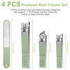 Picture of Nail Clippers for Men Women, 4 PCS Nail Clipper Set, Premium Toenail Clippers, Fingernail Clipper, Ultra Sharp Toe Nail Clippers, Nail Cutter, Finger Nail Clippers Adult, Green