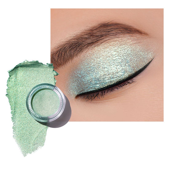 Picture of Oulac Green Cream Eyeshadow-Eyeshadow Prime| as Highlighter Large Capacity Highly Pigmented Eye Shadow Waterproof &Long Lasting with Moisturizing Formula, Shimmer Glitter Eye Makeup. 6g.(16)