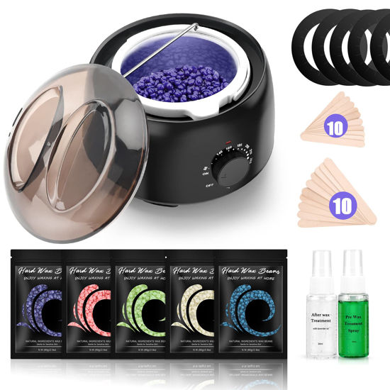 Picture of TIKESI Waxing Kit - Wax Warmer for Hair Removal, Hard Wax Beans for Full Body, Legs, Face, Eyebrows, Bikini, Brazilian Waxing for Women Men