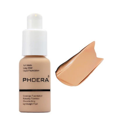 Picture of PHOERA Foundation,Flawless Soft Matte Liquid Foundation 24HR Oil Control Concealer Foundation Makeup (1 Pcs-104- Buff Beige)