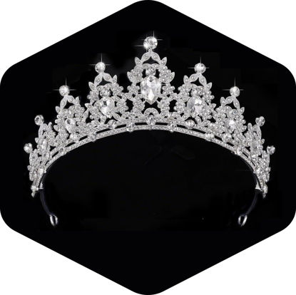Picture of Kamirola - Silver Queen Crowns and Tiaras Princess Crowns for Women and Girls Crystal Headbands for Bridal, Princess for Wedding and Party
