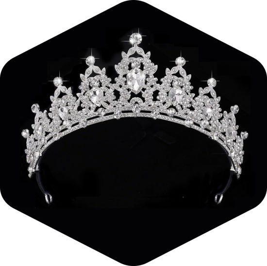 Picture of Kamirola - Silver Queen Crowns and Tiaras Princess Crowns for Women and Girls Crystal Headbands for Bridal, Princess for Wedding and Party