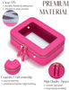 Picture of Popvibe Clear Makeup Bag Travel Cosmetic Case Transparent Toiletry Bag with Zipper, Portable Make Up Organizer Traveling Compact Car Bag for Essentials, Hotpink, Medium