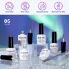 Picture of RARJSM Aurora Cat Eye Gel Nail Polish Set 6 Colors Velvet Silver Glitter Purple Pink Green Champagne Galaxy Star Cloud Ice Gel Polish with Magnet Stick UV LED Curing Requires Soak Off Home Salon