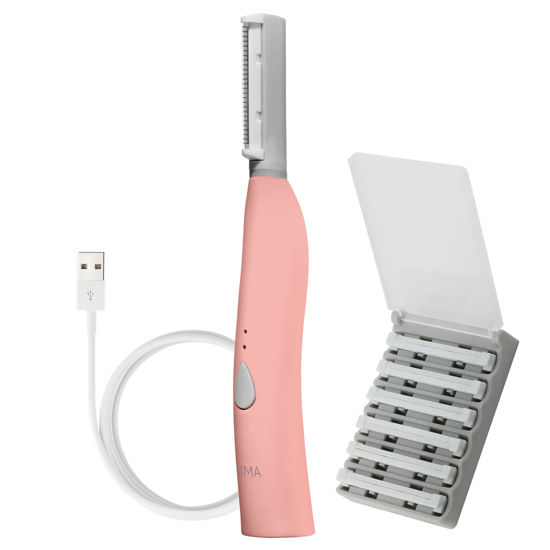 Picture of SPA SCIENCES - SIMA Sonic Dermaplaning Tool - Patented Painless 2 in 1 Facial Exfoliation & Peach Fuzz-Hair Removal System w/ 7 Weeks Treatment Included - Anti-Aging - 3 Speeds - Rechargeable