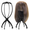 Picture of obeoby Wig Stand, Portable Wig Holder Wig Head Stand for All Wigs Travel Wig Hair Stylist Gifts for Women(black (2 pack))