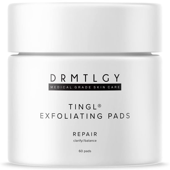 Picture of tingl Face & Body Exfoliator Pads - FSA/HSA Eligible Skin Care with Glycolic Acid, Lactic Acid & Salicylic Acid - Face Exfoliator & Toner Pads for Acne Treatment, Pore Minimizer & Blackhead Remover