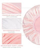 Picture of Aquior Shower Cap,Triple Layer Shower Cap for Women, Reusable Waterproof Bath Cap,Silky Satin Outer Layer Terry Lining, Extra Large for Women Long Hair(Pink)