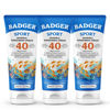 Picture of Badger Reef Safe Sunscreen, SPF 40 Sport Mineral Sunscreen, 98% Organic Sunscreen Ingredients, Broad Spectrum, Water Resistant, Zinc Oxide Sunscreen, Unscented, 2.7 fl oz (3 Pack)