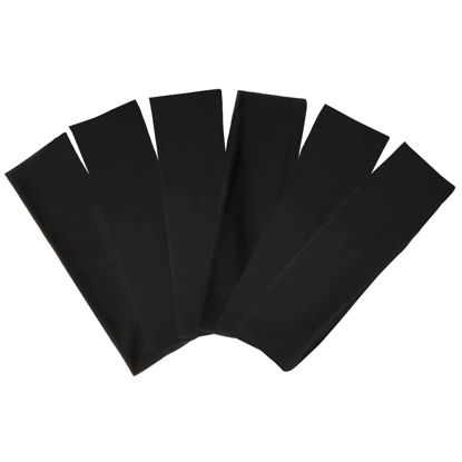 Picture of TERSE Black Headbands for Women's Short Hair - Non Slip Elastic Sweat Hairbands, Soft Fabric Hair Wraps for Workout, Yoga, Running, Sports, and Girls