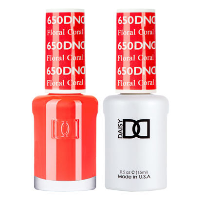 Picture of DND Gel Polish Set - 1 each of Orange Gel Polish and Orange Nail Polish, 650 Floral Coral, 0.5 Fl Oz