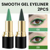 Picture of evpct 2Pcs Light Dark Green Gel Eyeliner Pencils Eye Black Face Paint Stick Lipstick Halloween Makeup Set Waterproof Smudge Proof Eyeliner Pen Crayon Smokey Eye delineador de ojos contra el agua