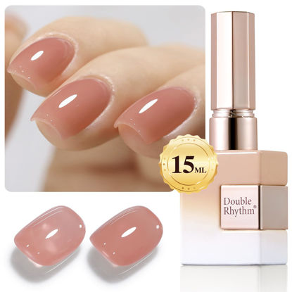 Picture of Double Rhythm Translucent Gel Polish Sheer Neutral Natural Light Milky Same Color Same Bottle 15ML Jelly Nail Polish Nail Art DIY at Home (Skin Nude-A1370)