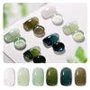 Picture of GAOY Jelly Green Gel Nail Polish Set, 6 Transparent Colors Sheer White, Soak Off UV Light Cure Gel Polish for Salon and Nail Art DIY at Home, Emerald Green
