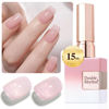 Picture of Double Rhythm Translucent Gel Polish Sheer Neutral Natural Light Milky Same Color Same Bottle 15ML Jelly Nail Polish Nail Art DIY at Home (Baby Pink-A1376)