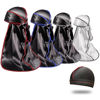 Picture of 4PCS Silky Durags for Men Women 360 Waves with 1 Wave Cap, Silky Satin Durag Extra Long Tails