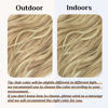 Picture of SARLA Invisible Wire Hair Extensions with 3 Clips Synthetic Wavy Curly Hairpiece Highlights Adjustable Transparent Headband for Women 16 Inch Dirty Blonde