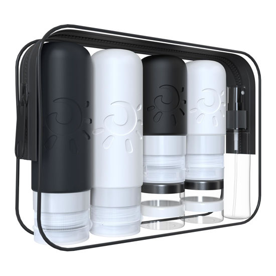 Picture of Zafit 18 Pack travel Bottles for Toiletries, TSA Approved Silicone Travel Containers Leak Proof Refillable Travel Accessories for Shampoo Conditioner Lotion Body Wash(Multicolored G)