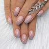Picture of Press on Nails Short Square Acrylic Fake Nails with Apricot Design Full Cover False Nails Glossy Nude Glue on Nails Artificial Stick on Nails for Women 24Pcs (Gradient Pink Purple)