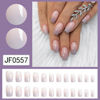 Picture of Press on Nails Short Square Acrylic Fake Nails with Apricot Design Full Cover False Nails Glossy Nude Glue on Nails Artificial Stick on Nails for Women 24Pcs (Gradient Pink Purple)