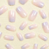 Picture of Press on Nails Short Square Acrylic Fake Nails with Apricot Design Full Cover False Nails Glossy Nude Glue on Nails Artificial Stick on Nails for Women 24Pcs (Gradient Pink Purple)