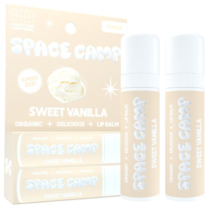Picture of Space Camp Wellness Jumbo Lip Balm - Sweet Vanilla Organic Flavored Balm (2 Pack)