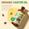 Picture of Yoken EWG Verified Castor Oil Glass Bottle 16 fl oz 100% Pure Natural Cold Pressed Castor oil for Face, Body, Hair, Eyelash, Skin - Hexane Free, Unrefined, Virgin, Rich Fatty Acids for Castor Oil Pack