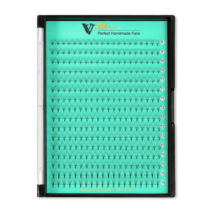 Picture of VAVALASH Premade Fans Eyelash Extensions 320 Fans 5D 6D 8D 10D 12D 0.05 0.07 Thickness C/D Curl Middle Stem Pointy Base Premade Fans Russian Volume Lash Extensions (320 Fans-6D-0.07-D-8-15mm)
