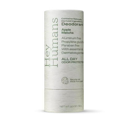 Picture of Hey Humans Deodorant, Aluminum Free Deodorant for Women and Men, Contains Naturally Derived Ingredients, All Day Odor Control, Refreshing Essential Oils, Earth Friendly Package, Apple Matcha
