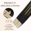 Picture of GOO GOO Tape in Hair Extensions Human Hair, 1B/16/1B Natural Black to Light Blonde,24inch 30g 10pcs, Thick Ends Straight Seamless Tape in, Invisible Tape in Hair Extensions Human Hair