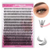 Picture of Lash Clusters Extensions Large Tray 20D Long Individual Lashes Mixed Tray Black Mink DIY Eyelash Extension and Under Bottom Eyelashes Professional Makeup (20D-0.07-D, 8-16mm)