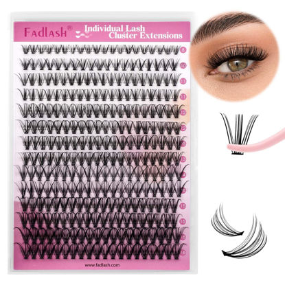 Picture of Lash Clusters Extensions Large Tray 20D Long Individual Lashes Mixed Tray Black Mink DIY Eyelash Extension and Under Bottom Eyelashes Professional Makeup (20D-0.07-D, 8-16mm)