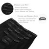 Picture of WENNALIFE Clip in Hair Extensions, 14 Inch 120g 7pcs Jet Black Hair Extensions Clip in Human Hair Remy Clip in Hair Extensions Natural Human Hair Extensions Double Weft