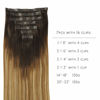 Picture of WENNALIFE Seamless Clip In Hair Extensions, 16 Inch 130g 7pcs Dark Brown to Chestnut Brown and Dirty Blonde Hair Extensions Clip in Human Hair Invisible PU Skin Weft Remy Human Hair Extensions