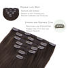 Picture of WENNALIFE Clip in Hair Extensions, 20 Inch 120g 7pcs Light Dark Brown Hair Extensions Clip in Human Hair Remy Clip in Hair Extensions Real Human Hair Double Weft