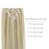 Picture of WENNALIFE Clip in Hair Extensions, 16 Inch 120g 7pcs Ash Blonde Highlighted Platinum Blonde Hair Extensions Clip in Human Hair Remy Clip in Hair Extensions Real Human Hair Double Weft