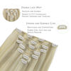 Picture of WENNALIFE Clip in Hair Extensions, 16 Inch 120g 7pcs Ash Blonde Highlighted Platinum Blonde Hair Extensions Clip in Human Hair Remy Clip in Hair Extensions Real Human Hair Double Weft
