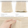 Picture of WENNALIFE Seamless Clip In Hair Extensions Human Hair, 22 Inch 150g 7pcs Platinum Blonde Real Hair Extensions Clip in Human Hair Invisible PU Skin Weft Natural Remy Human Hair Extensions