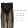 Picture of WENNALIFE Clip in Human Hair Extensions, 20 Inch 120g 7pcs Balayage Natural Black to Light Blonde Hair Extensions Clip in Human Hair Remy Clip in Hair Extensions Real Human Hair Double Weft
