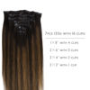 Picture of WENNALIFE Clip in Human Hair Extensions, 20 Inch 120g 7pcs Dark Brown to Chestnut Brown Balayage Hair Extensions Clip In Human Hair Remy Clip in Hair Extensions Real Human Hair Double Weft