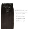 Picture of WENNALIFE Clip in Human Hair Extensions, 16 Inch 120g 7pcs Dark Brown Hair Extensions Clip In Human Hair Remy Clip in Hair Extensions Real Human Hair Double Weft