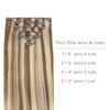 Picture of WENNALIFE Clip in Hair Extensions, 24 Inch 120g 7pcs Clip in Hair Extensions Real Human Hair, Ash Brown Highlighted Golden Blonde Human Hair Clip in Extensions Remy Human Hair Extensions Clip Ins