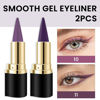 Picture of evpct 2Pcs Light Dark Purple Gel Eyeliner Pencils Eye Black Face Paint Stick Lipstick Halloween Makeup Set Waterproof Smudge Proof Eyeliner Pen Crayon Smokey Eye delineador de ojos contra el agua