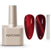 Picture of MAYCHAO 15ML Cat Eye Gel Nail Polish 1Pc Burgundy Gel Polish with Magnet Soak off Holographic Magnetic Nail Polish for Nail Art Manicure Salon DIY at Home, 0.5 OZ
