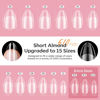 Picture of modelones Gel X Nail Kit, Upgrade 15Sizes Pre-shaped Gel x Nail Tips Short Almond Shape, Nail Glue Nail Prep Dehydrate & Portable Led Lamp, 510Pcs Press On Nail Extension Gift for Women