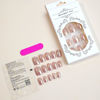 Picture of Press on Nails Short Square Acrylic Fake Nails with Apricot Design Full Cover False Nails Glossy Nude Glue on Nails Artificial Stick on Nails for Women 24Pcs (Lady Pink)