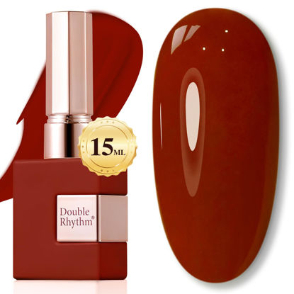 Picture of Double Rhythm Translucent Gel Polish Sheer Neutral Natural Light Milky Same Color Same Bottle 15ML Jelly UV Nail Polish Nail Art DIY at Home (Brick Red-A1488)