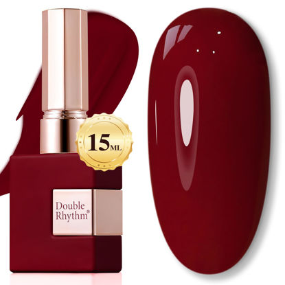 Picture of Double Rhythm Translucent Gel Polish Sheer Neutral Natural Light Milky Same Color Same Bottle 15ML Jelly UV Nail Polish Nail Art DIY at Home (Burgundy Red-A1490)